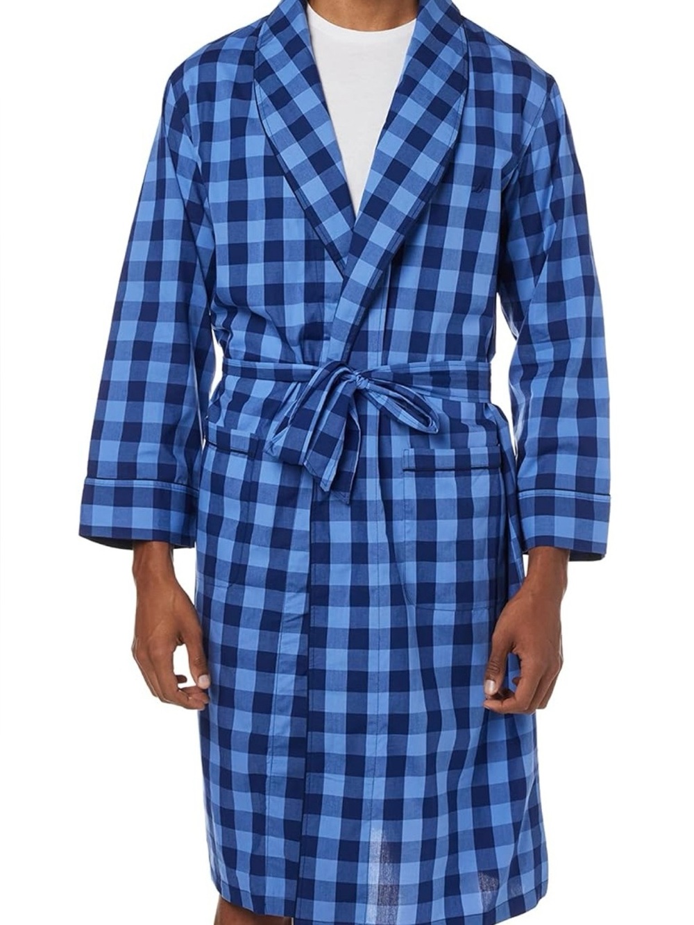 Nautica Blue Plaid - Robe - Size S/M